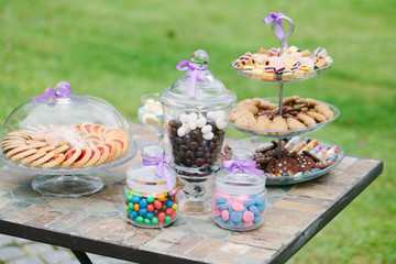 wedding table with candies