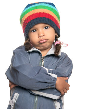 Mixed race little girl with a rapper attitude