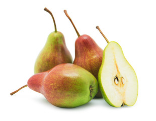 Ripe pears isolated on white