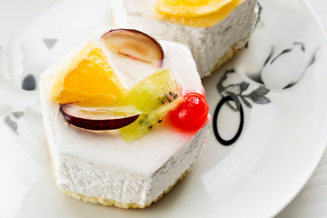 Delicious cakes with fruits
