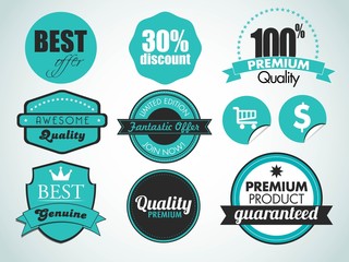 set of vintage sale and promotion badges