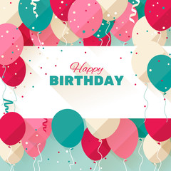 Happy Birthday greeting card in a flat style