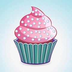 cute cupcake on a gradient background
