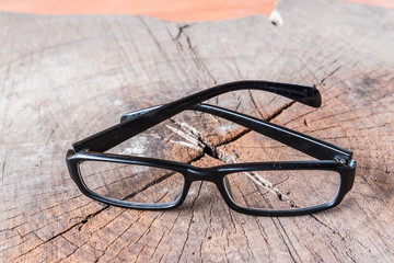 Glasses. Isolated on wood background