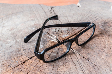 Glasses. Isolated on wood background