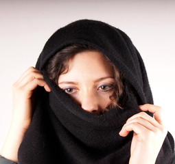 Girl with black scarf