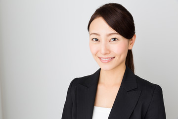 asian businesswoman on white background