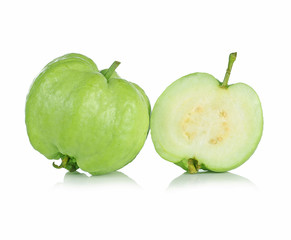 Guavas on white background