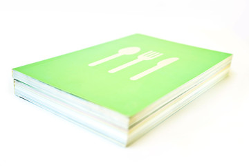 Cookbook on white background