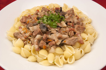 Ragout mit Obazter-Sauce und Pasta