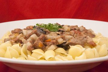 Ragout mit Obazter-Sauce und Pasta