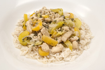 Fischragout mit Reis