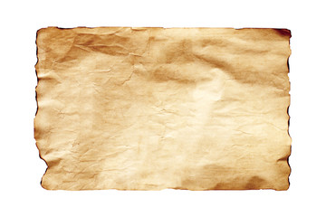 old paper sheet with on white background