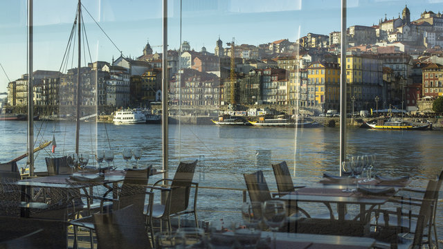 View from the window of the restaurant embankment Ribeira.