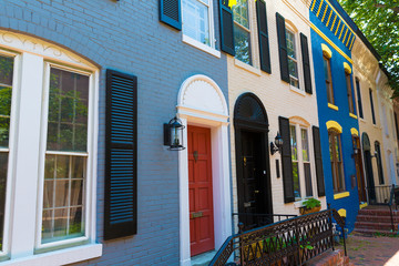 Obraz premium Georgetown historical district facades Washington