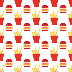 hamburger and fries pattern - 78734047