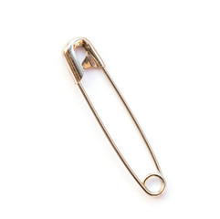 Safety pin isolated on white background