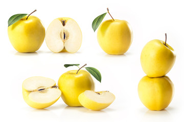 Composite of yellow golden apple