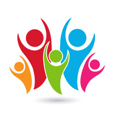 Vector family symbol concept of union logo image