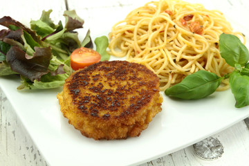 cordon bleu et spaghetti