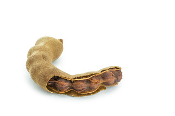 Close up tamarind on white background