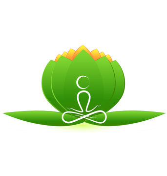Logo Yoga lotus meditation vector
