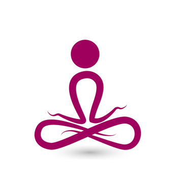 Logo of Yoga meditation silhouette figure vector icon