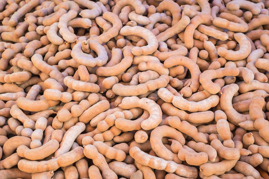 Close up tamarind on white background