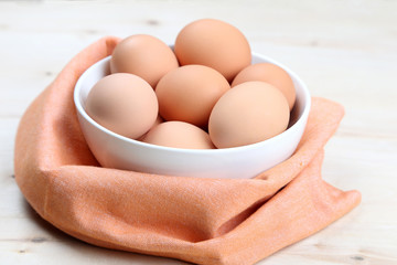 Fresh brown eggs