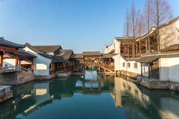 Obraz premium traditional chinese landscape in water town, wuzhen