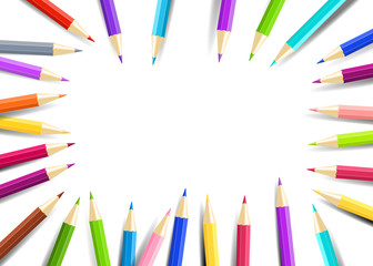 Rainbow  pencils isolated on white background. Vector EPS10.