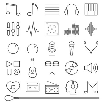 Music icons set vector illustration