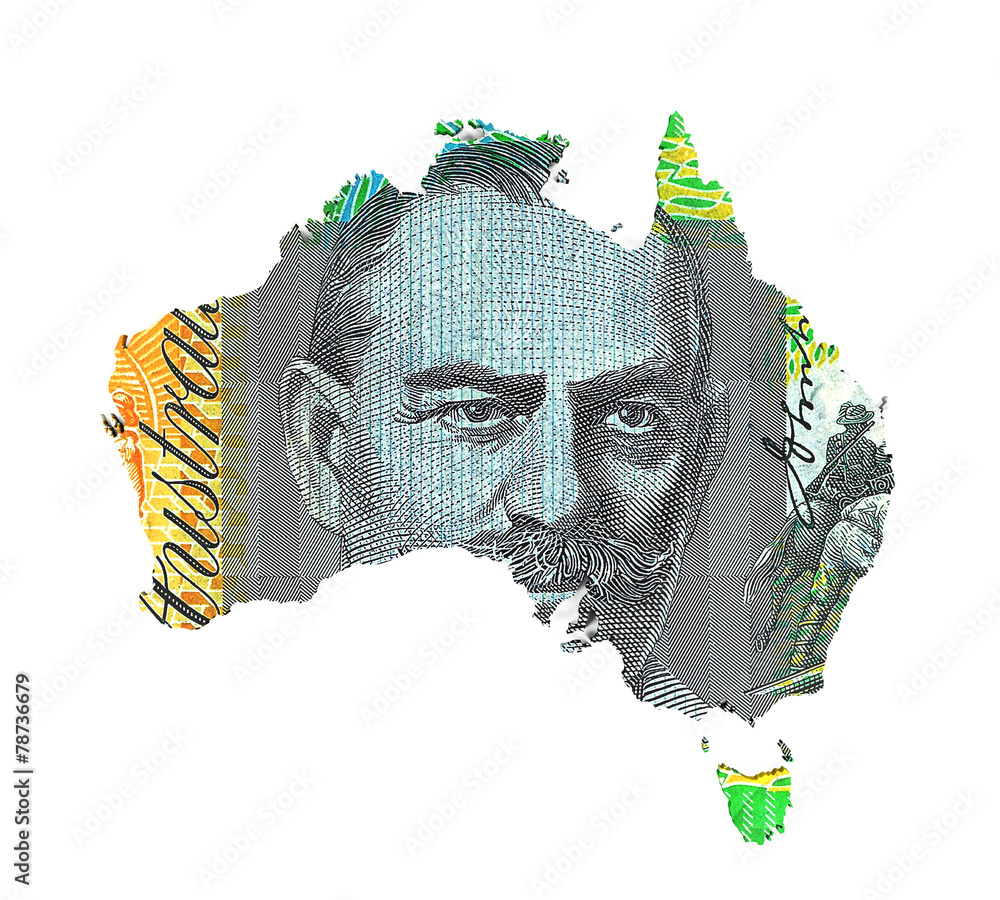 Sticker australian dollar map