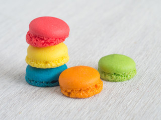  french colorful macarons