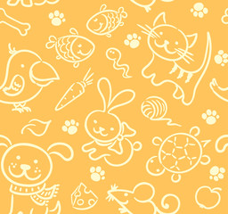 Seamless pets pattern