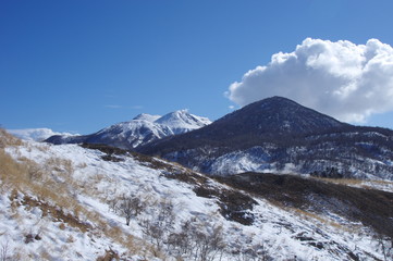 有珠山の雪景色
