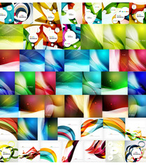 Geometric wave abstract backgrounds, vector mega collection