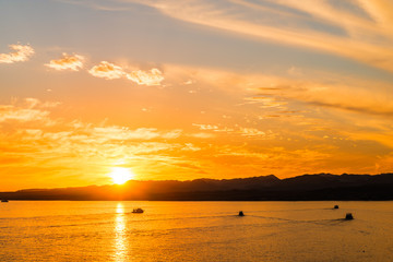 sunset on Red sea  in Sharm el Sheikh, Egypt