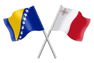 Flags: Bosnia-Herzegovina and Malta