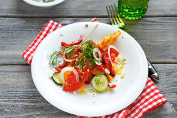 Summer salad with tomatoes