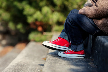 Sneakers on a kids feet
