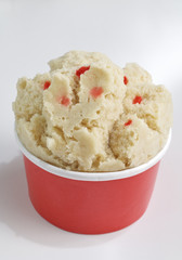 fagao,chinese cupcake with red paper cup and white backgroud