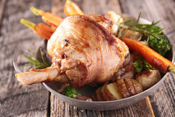 cooked lamb chop with vegetable © M.studio