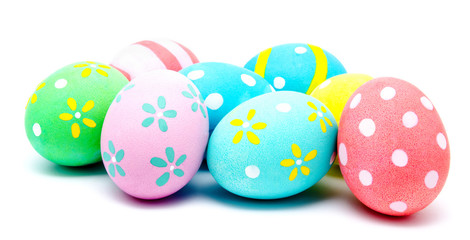 Colorful handmade easter eggs isolated