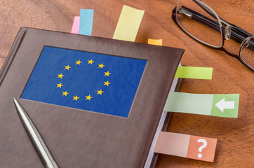 Terminkalender mit der Flagge der EU