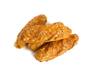 whole grain bread isolated on white