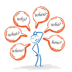 Stickman Speech Bubbles Questions Engl