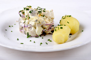 herring salad with jacket potatoes