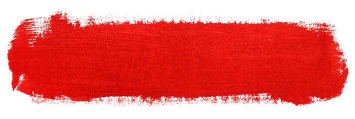 Obraz premium Red stroke of gouache paint brush
