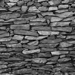 black and white stone wall